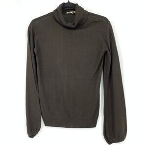 Kookai Pullover Turtleneck Sweater Womens Size 2 US M Dark Brown Long Sleeve